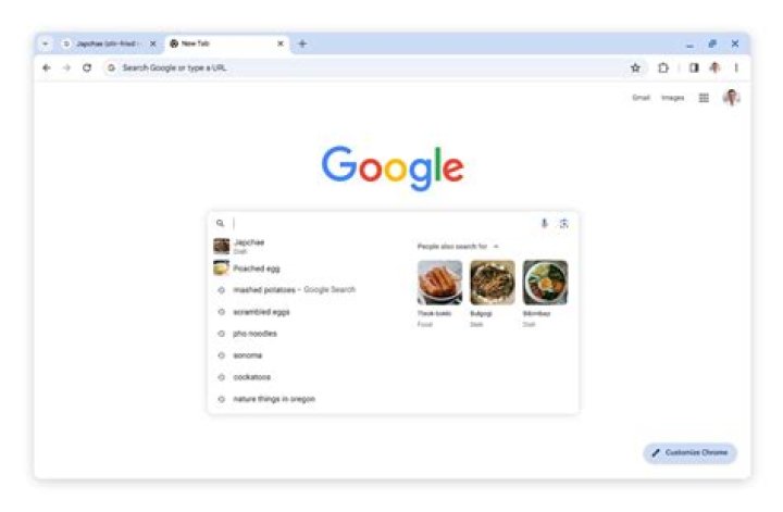 google.com search suggestions not showing in chrome