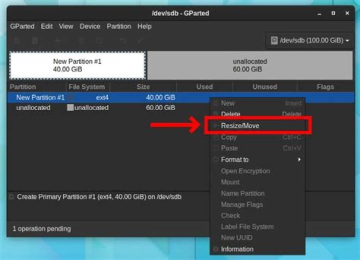 GParted asking to create a partition table on /dev/sdb