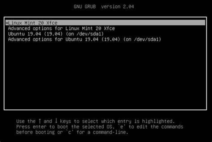 Grub Boot Menu