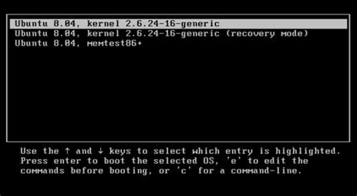 GRUB Screenshot
