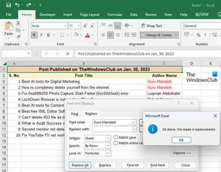 How can I change all items of one colour in Word document?