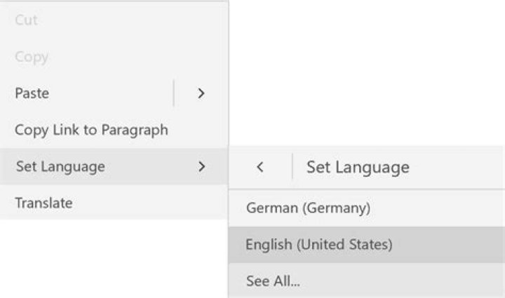 How can I change the language of a OneNote section (or page/notebook)