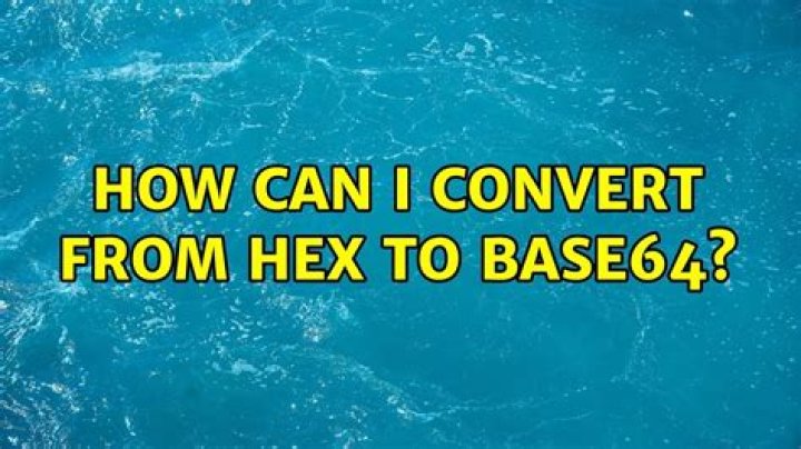 How can I convert from hex to base64?