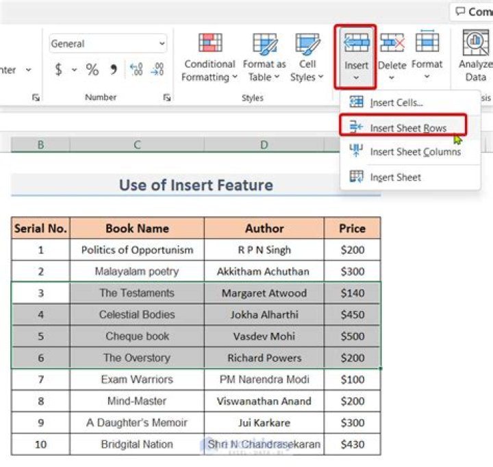 How can I cut and insert paste multiple rows in excel?