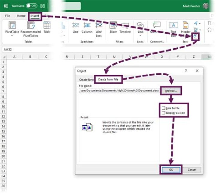 How can I embed a webpage in a MS Word Doc