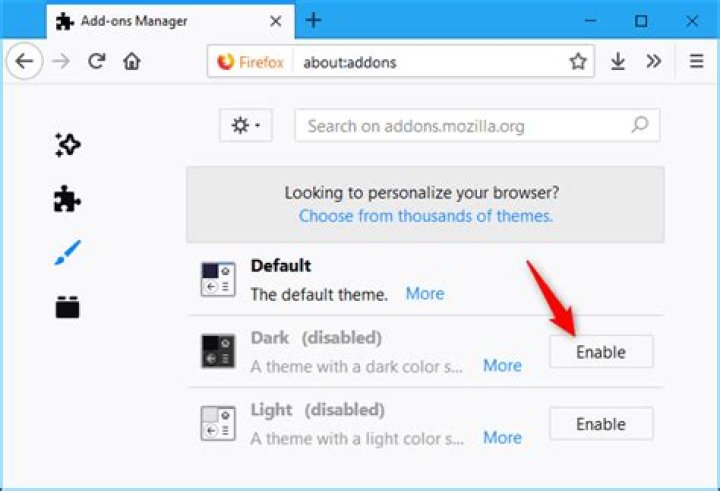 How can I enable dark mode on Firefox on Windows 7 so that the settings page has a dark mode?
