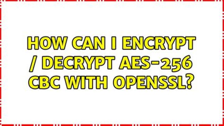 How can I encrypt / decrypt AES-256 CBC with OpenSSL?