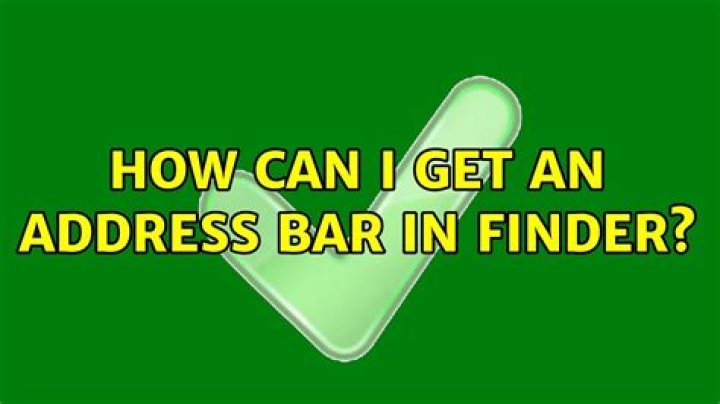 How can I get an address bar in Finder?