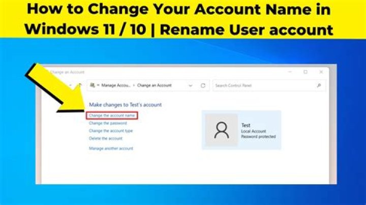 How can I rename a Windows Vista user account?