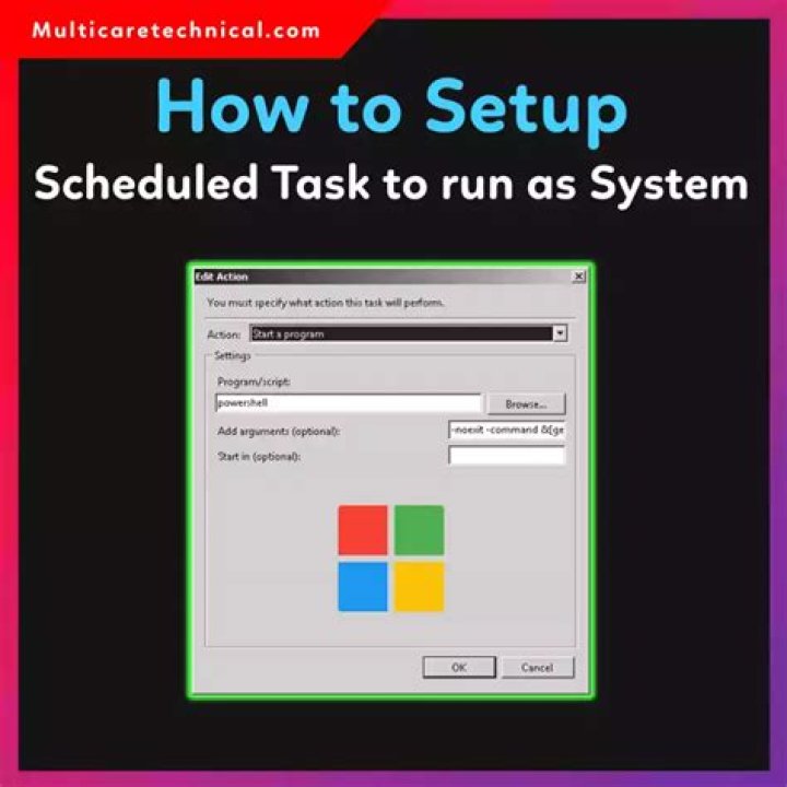 How can I run a scheduled task as SYSTEM