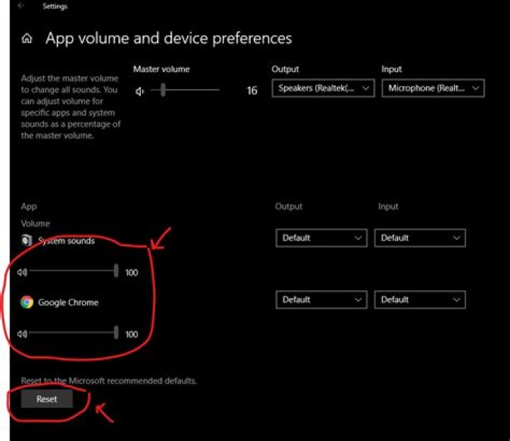 How can I sync all sources in Windows volume mixer?