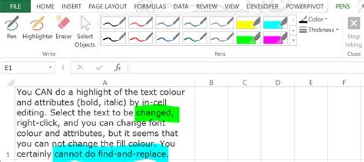 How could I set a Text Highlight Color—not cell shading—for a specific text within an Excel cell?