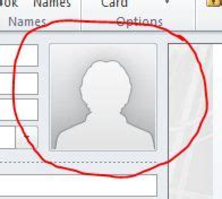 How do I add my photo to my account in Outlook 2010?
