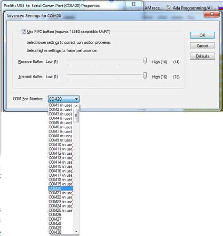 How do I clean up COM ports in use?