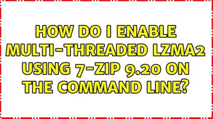 How do I enable multi-threaded LZMA2 using 7-zip 9.20 on the command line?