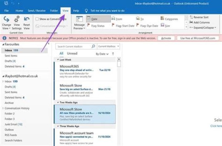 How do I fix Outlook only showing the first line of every message?
