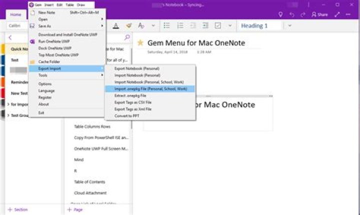 How do I import .onepkg file into one note for windows 10?