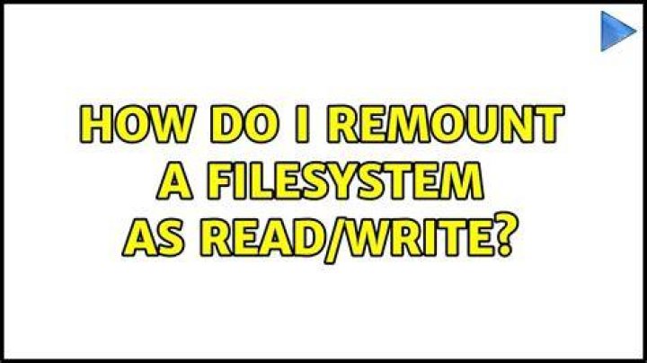 How do I remount a filesystem as read/write?