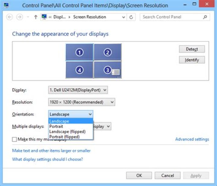 How do I rotate Windows 8 screen?