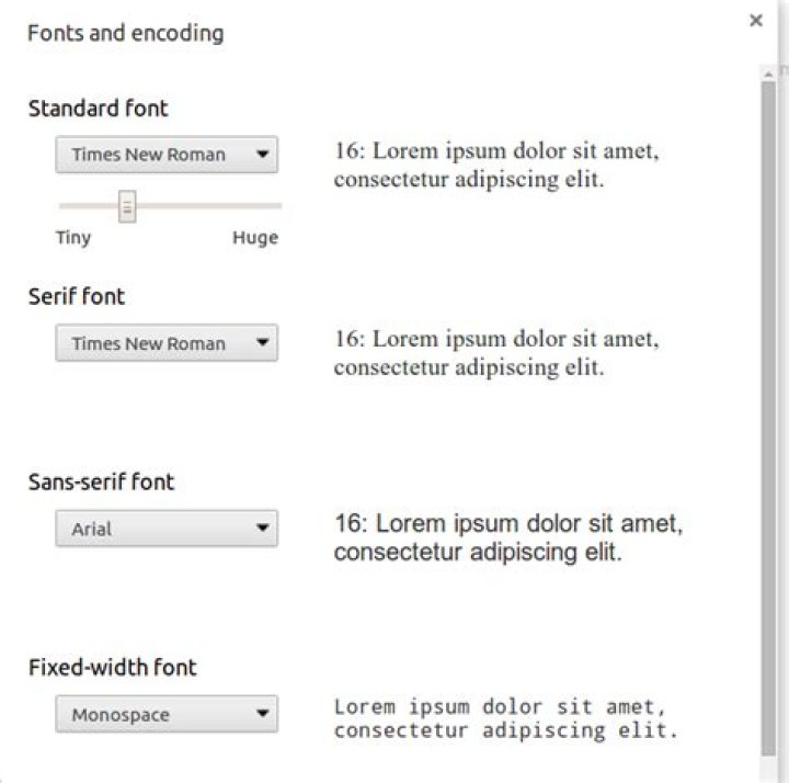 How does Chromium browser select its default sans serif font?