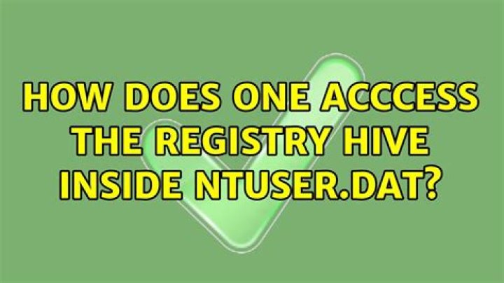 How does one acccess the registry hive inside NTUser.dat?