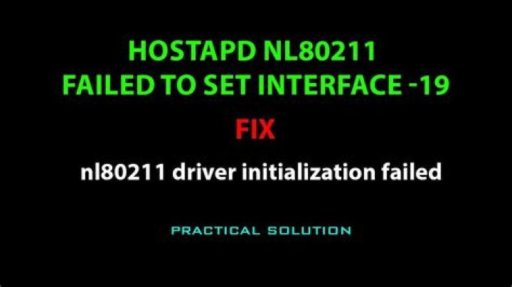 How fix hostapd invalid/unknown driver 'nl80211' error?
