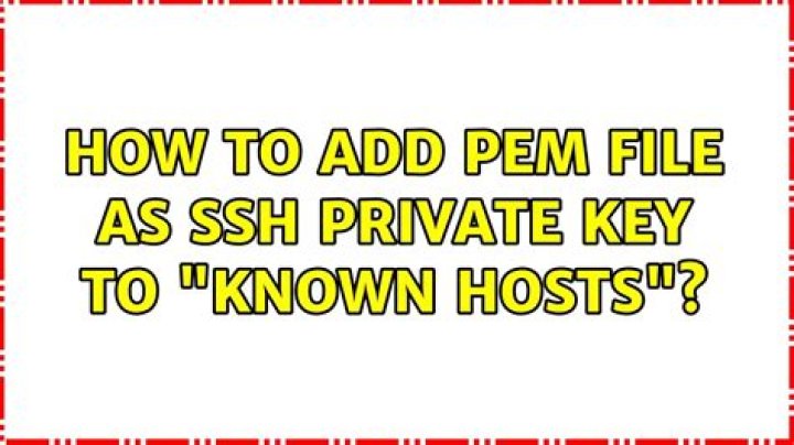How to add PEM file as SSH private key to 