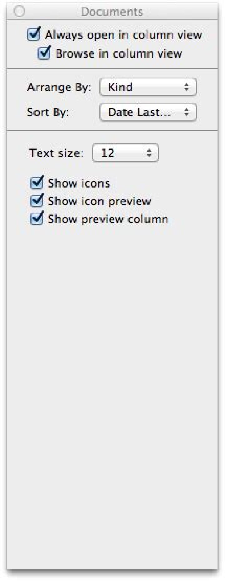 How to auto-arrange/clean-up files for ALL folders in OSX Mountain Lion