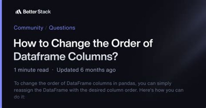 How to change the order of DataFrame columns?