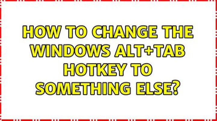 How to change the Windows ALT+TAB hotkey to something else?