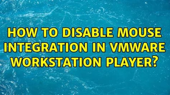 How to disable mouse integration in VMware Workstation Player?