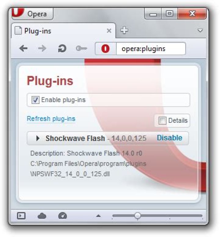 How to enable Flash player in Opera without installing the Adobe bloatware