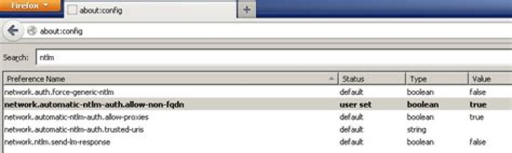 How to enable NTLM for all intranet sites in Firefox?