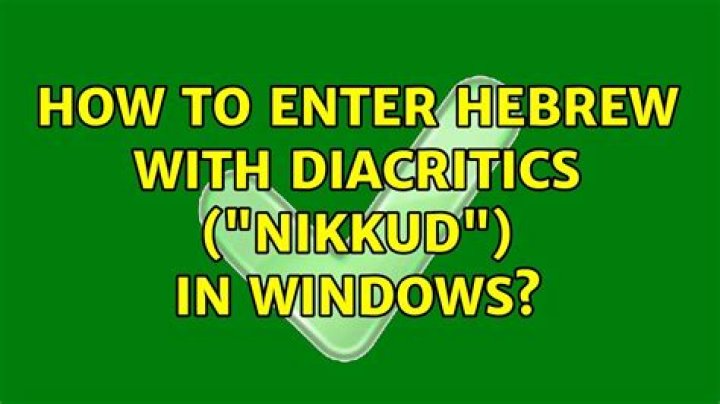 How to enter hebrew with diacritics (