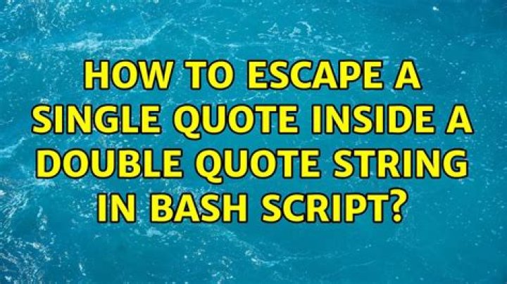 How to escape a single quote inside a double quote string in bash script?