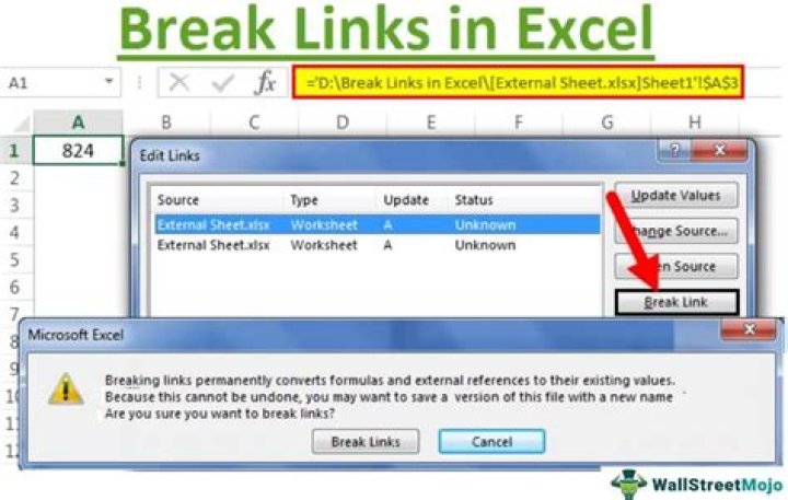 How to find broken links in Excel that can't be broken with 'Break Links'?
