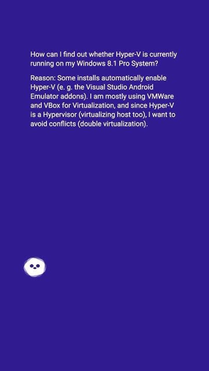 How to find out whether Hyper-V is currently enabled/running