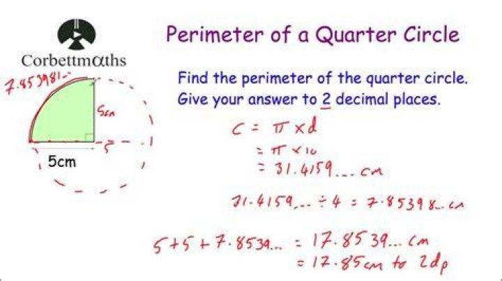 How to find the area of a quarter circle given only the perimeter of a quarter circle?
