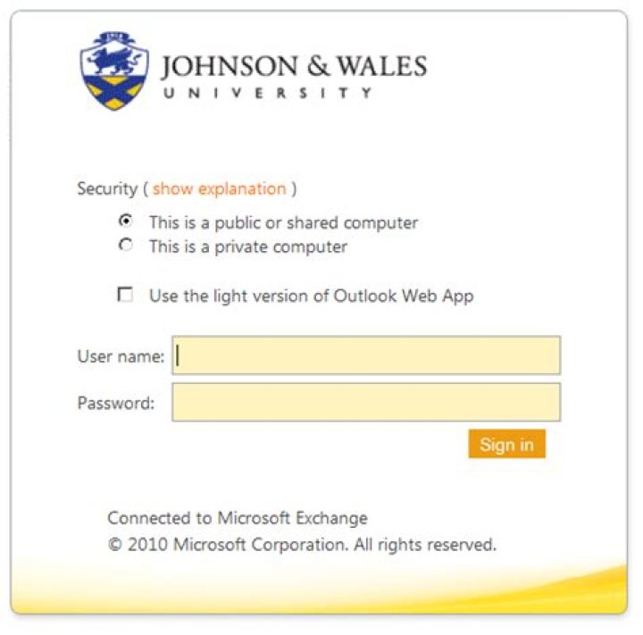 How to find the Outlook Web Access server name based on the login page?