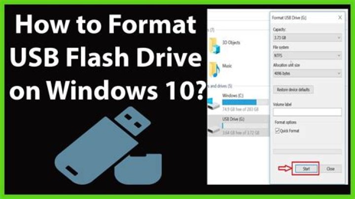 How to format Microsoft Windows 10 USB stick?