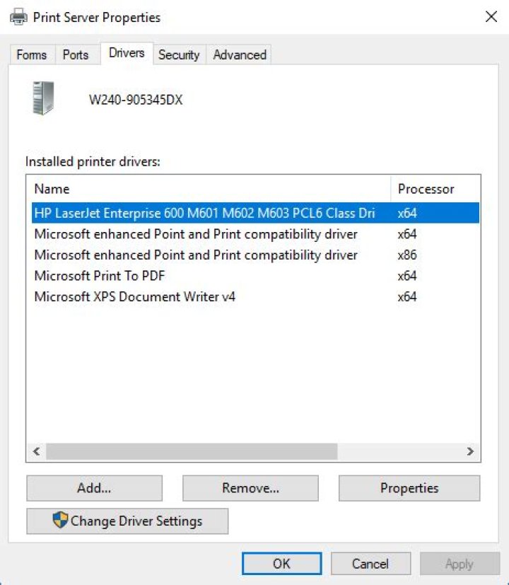 How to identify a specific printer driver you are using in Windows 10