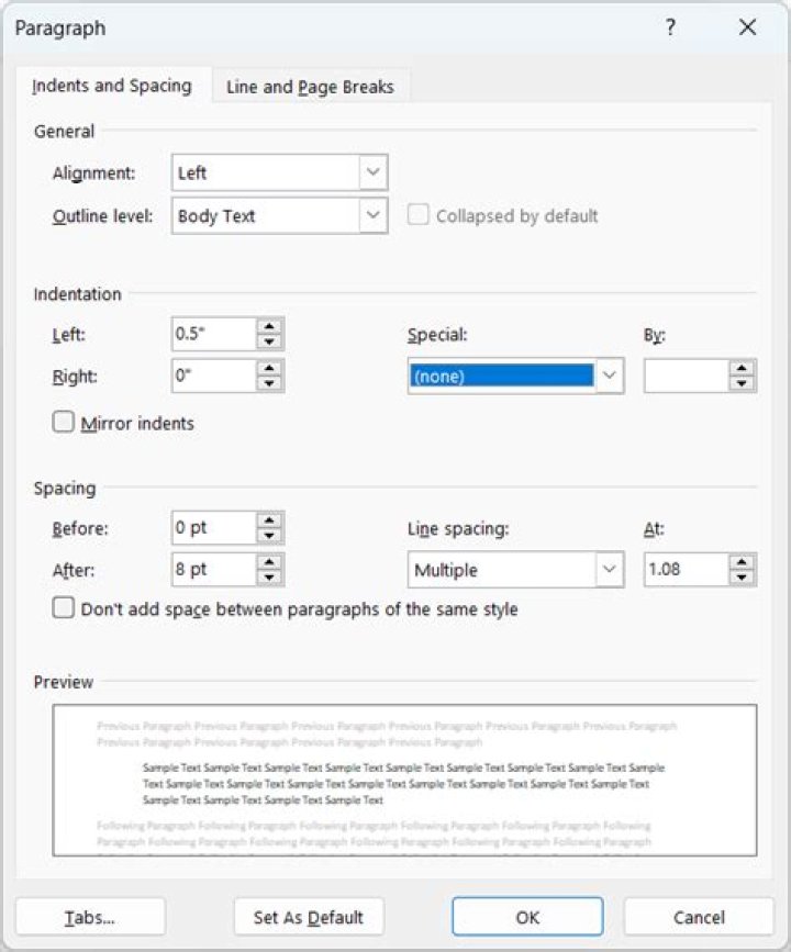 How to indent the second line of paragraph in a numbered list