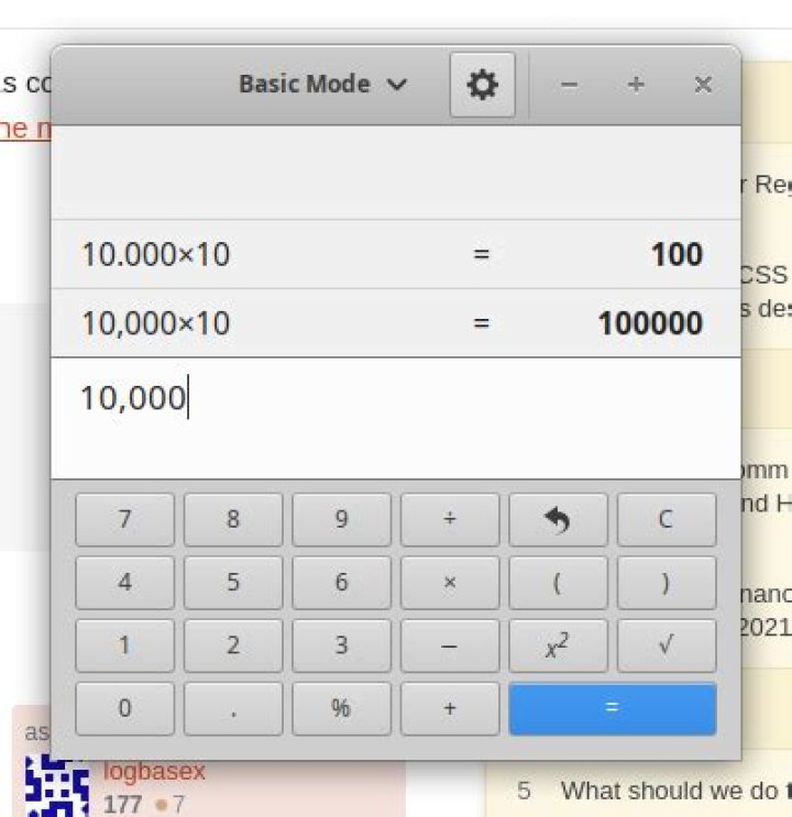How to make gnome-calculator accept comma as thousand separator?