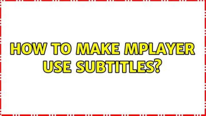 How to make mplayer use subtitles?