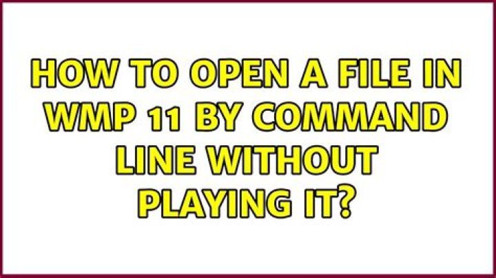 How to open a file in WMP 11 by command line without playing it?