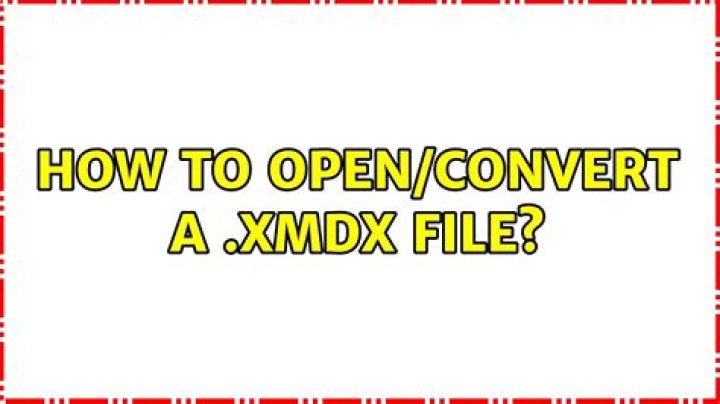 How to open/convert a .xmdx file?