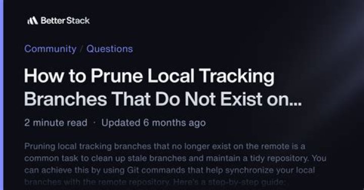 How to prune local tracking branches that do not exist on remote anymore
