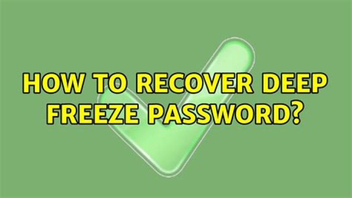 how to recover deep freeze password