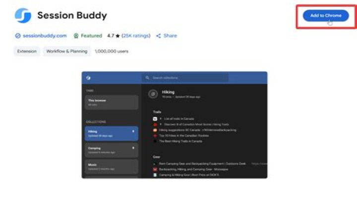 How to recover session buddy extension data chrome