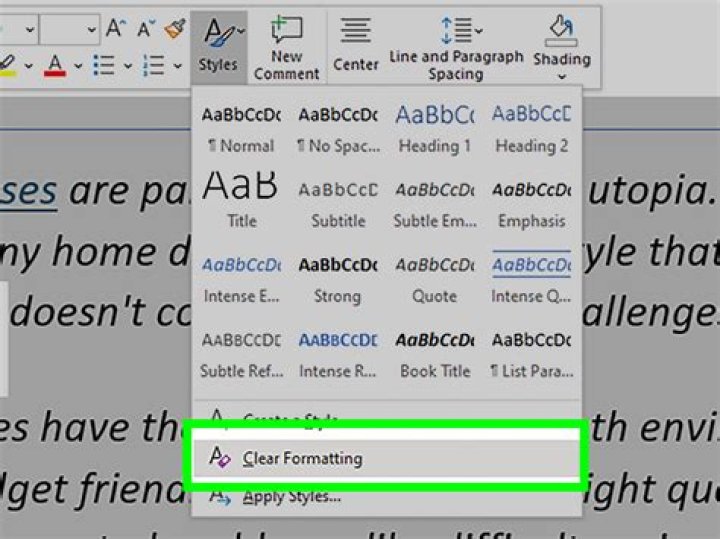 How to remove lines in word?